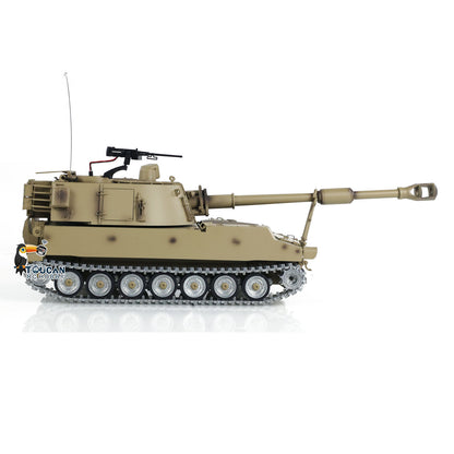 Tongde M109A2 RC-Militärpanzer im Maßstab 1/16, selbstfahrende Haubitze, Metallräder, LED-Leuchten, Rauchgenerator, simulierte Soundeffekte