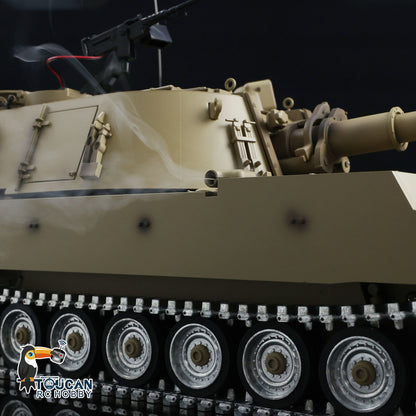 Tongde M109A2 RC-Militärpanzer im Maßstab 1/16, selbstfahrende Haubitze, Metallräder, LED-Leuchten, Rauchgenerator, simulierte Soundeffekte