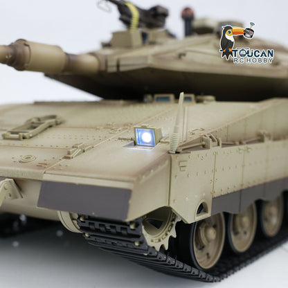 Henglong 1/16 Plastic TK7.0 IDF Merkava MK IV RTR RC Tank 3958 with FPV 360 Degrees Turret Barrel Recoil BB Smoke Steel Gearbox