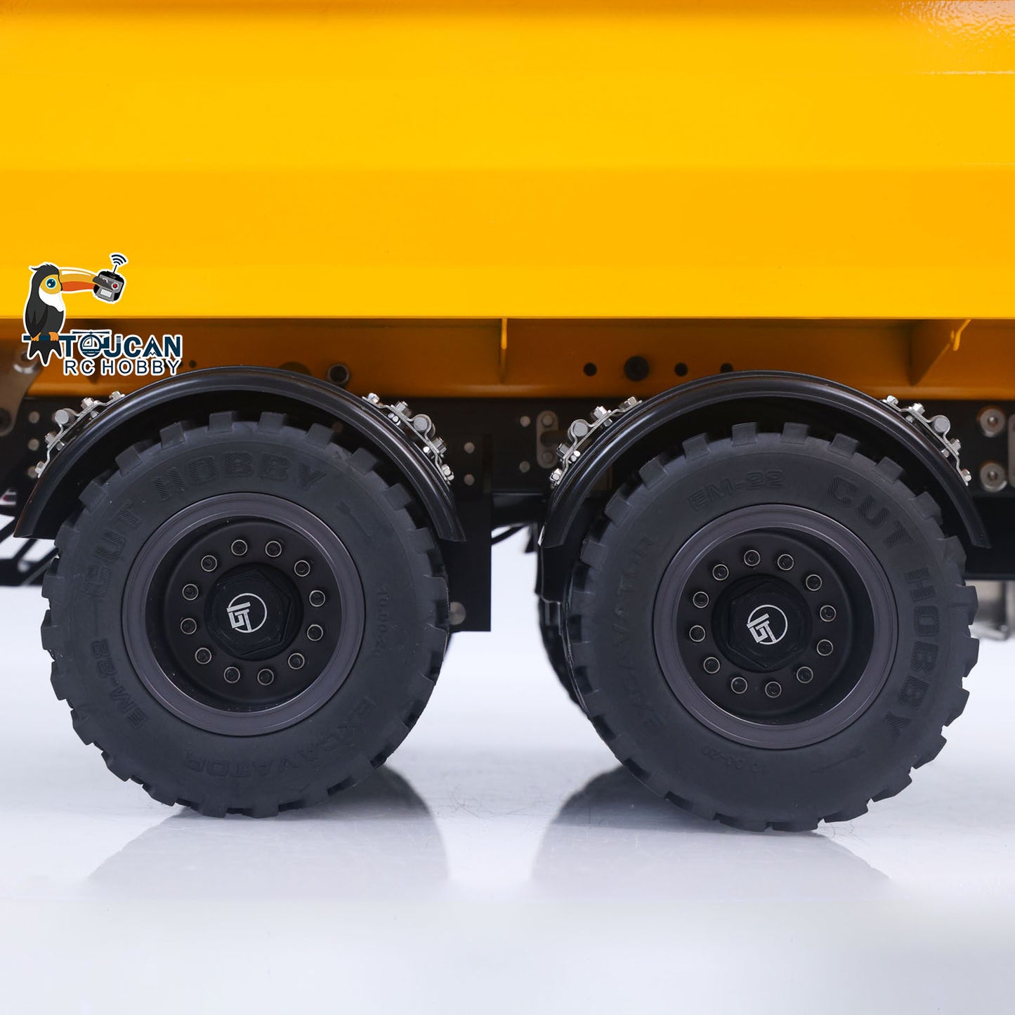 TOUCAN RC HOBBY 900 Metal Trailer W/Electric Contact Point for 1/14 8x8 Remote Control Hydraulic Full Tipper LED Light No Oil Pump Battery