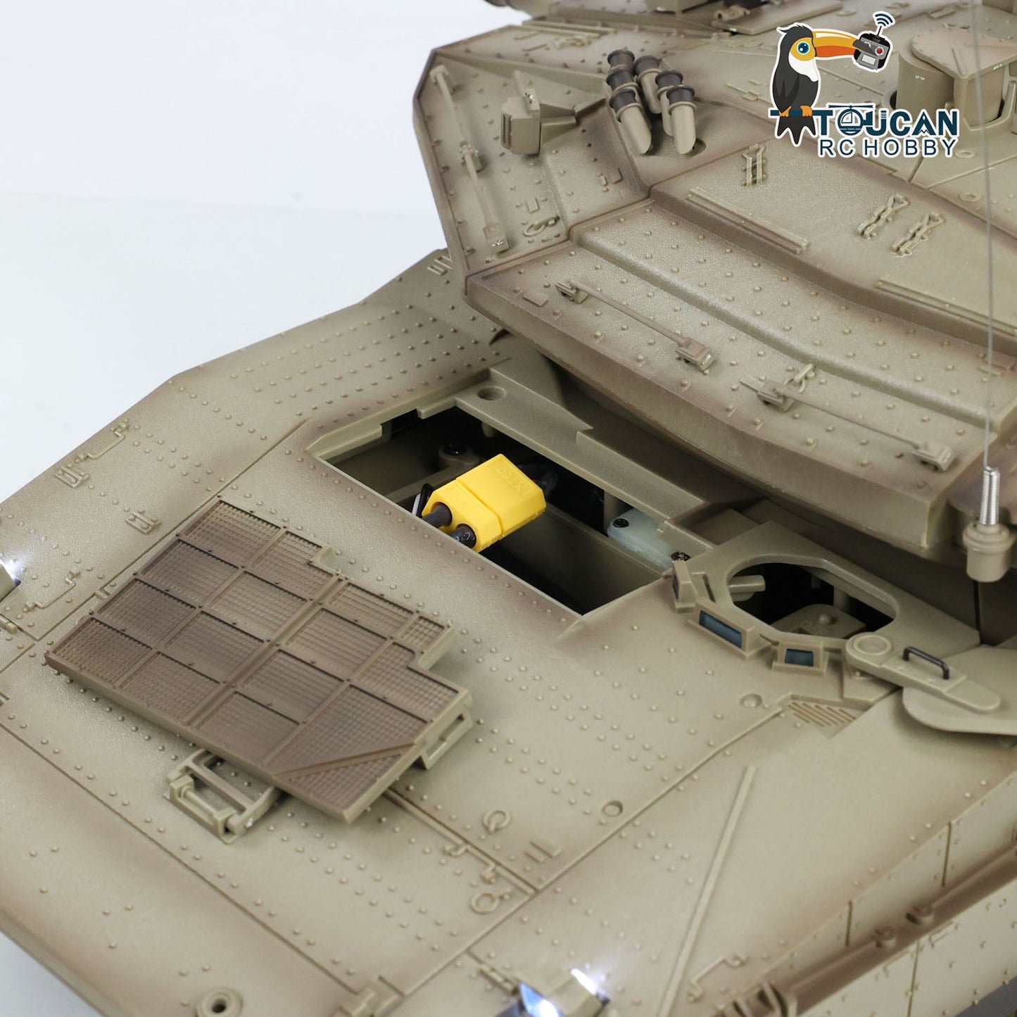 Henglong 1/16 TK7.0 Plastic IDF Merkava MK IV RTR RC Tank 3958 with Barrel Recoil BB Infrared Combat Smoke Metal Suspension Arm