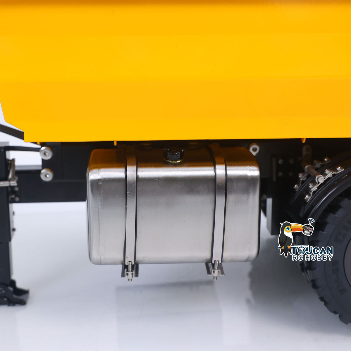 TOUCAN RC HOBBY 900 Metal Trailer W/Electric Contact Point for 1/14 8x8 Remote Control Hydraulic Full Tipper LED Light No Oil Pump Battery