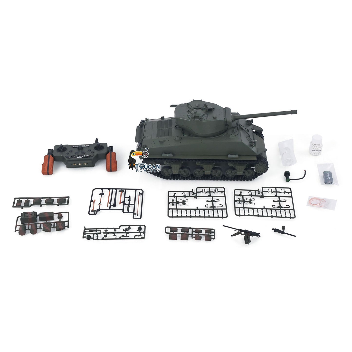 Large Hatch 1/16 Remote Control Tank Sherman M4A3 Infrared System Barrel Elevation Smoke Unit Metal Chassis Gearbox 360?? Turret