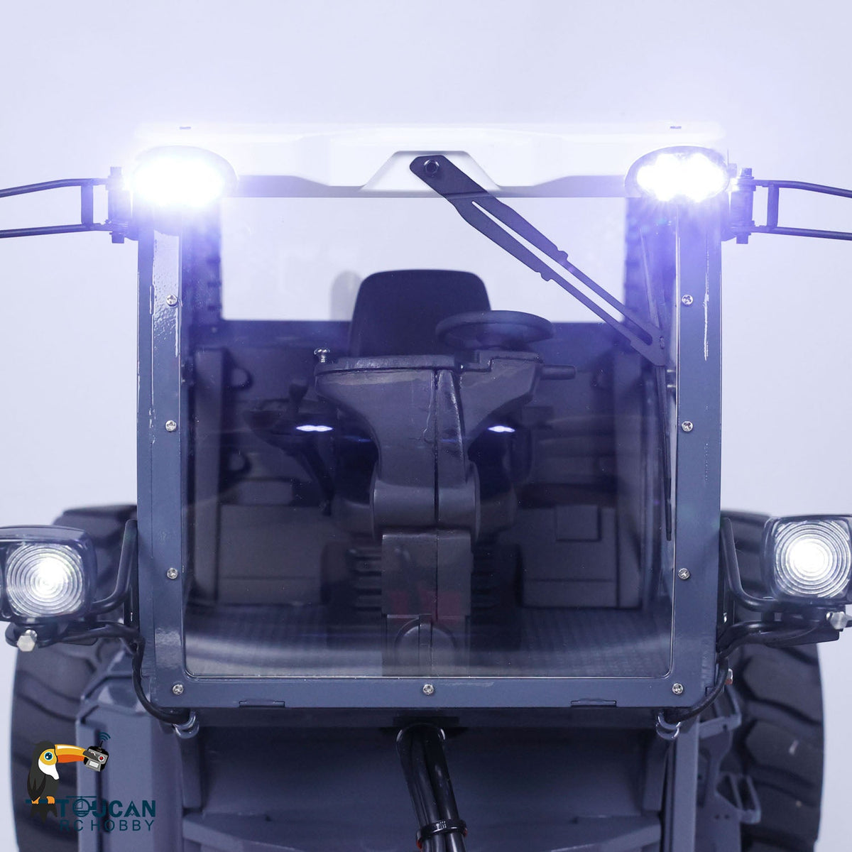 TOUCAN RC HOBBY LESU AOUE H13i 1/14 Metal Hydraulic RC Road Roller FlySky I6S Remote Controller Front Shovel Sound Light System for Backyard Fun