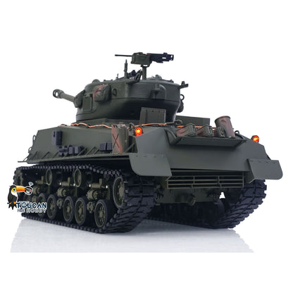 1/16 Remote Control Tank Sherman M4A3 E8 Fury Barrel IR BB Barrel Elevation Smoke Unit Metal Chassis Road Wheels 360 Rotation