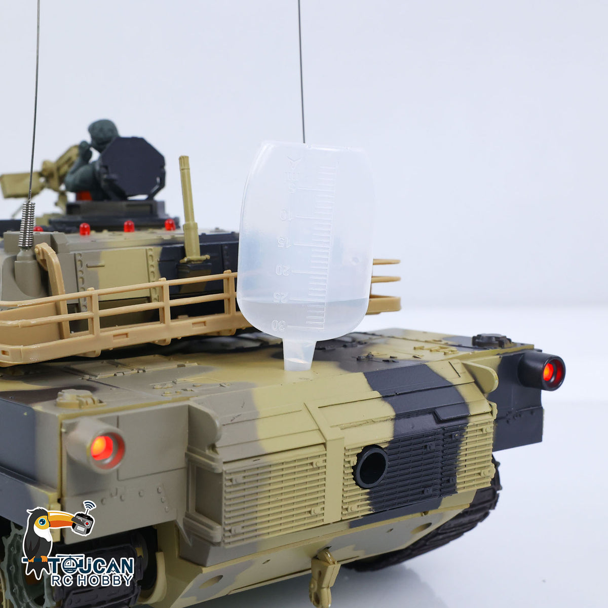 TOUCAN RC HOBBY Henglong 1/24 Plastic 3816 AbramsM1A2 RC Tank Model with Infrared Combat Turret Elevation and Depression Sound Light Smoke Unit Battery