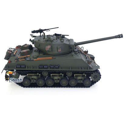 1/16 Remote Control Tank Sherman M4A3 E8 Fury Barrel IR BB Barrel Elevation Smoke Unit Metal Chassis Road Wheels 360 Rotation