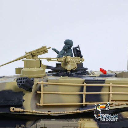 TOUCAN RC HOBBY Henglong 1/24 Plastic 3816 AbramsM1A2 RC Tank Model with Infrared Combat Turret Elevation and Depression Sound Light Smoke Unit Battery