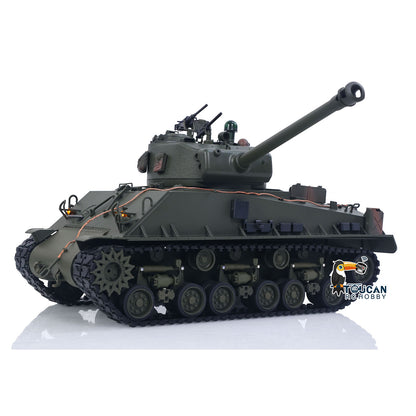 1/16 Remote Control Tank Sherman M4A3 E8 Fury Barrel IR BB Barrel Elevation Smoke Unit Metal Chassis Road Wheels 360 Rotation