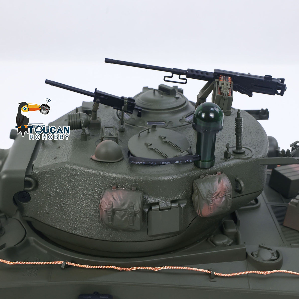 TOUCAN RC HOBBY Fast Free Shipping 1/16 Remote Control Tank Sherman M4A3 E8 Fury Barrel IR BB Barrel Elevation Smoke Unit Metal Chassis Road Wheels 360 Rotation