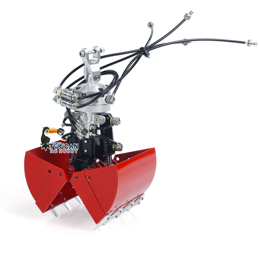 Hydraulische Zweischalengreiferschaufel aus Metall für 1/14 RC-Krankipper-Auto-Muldenkipper-Modell, zusammengebautes Simulationsfahrzeug, Hobby-Modell, DIY-Teile