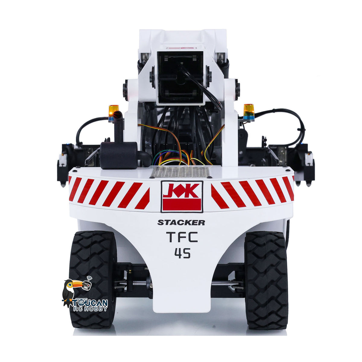 JX-KCK TFC45 1/14 RC Hydraulischer Reach Stacker Funkgesteuerter Containerstapler Lackiertes, montiertes Modell PNP-Version