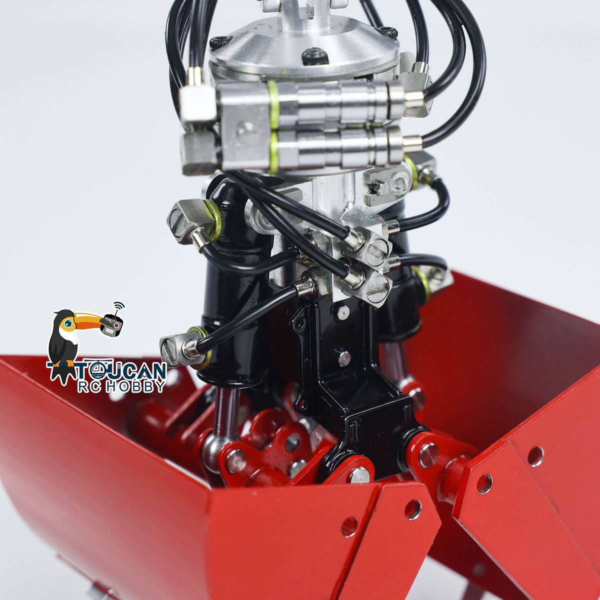 Hydraulische Zweischalengreiferschaufel aus Metall für 1/14 RC-Krankipper-Auto-Muldenkipper-Modell, zusammengebautes Simulationsfahrzeug, Hobby-Modell, DIY-Teile