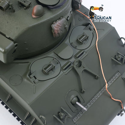 TOUCAN RC HOBBY Fast Free Shipping 1/16 Remote Control Tank Sherman M4A3 E8 Fury Barrel IR BB Barrel Elevation Smoke Unit Metal Chassis Road Wheels 360 Rotation