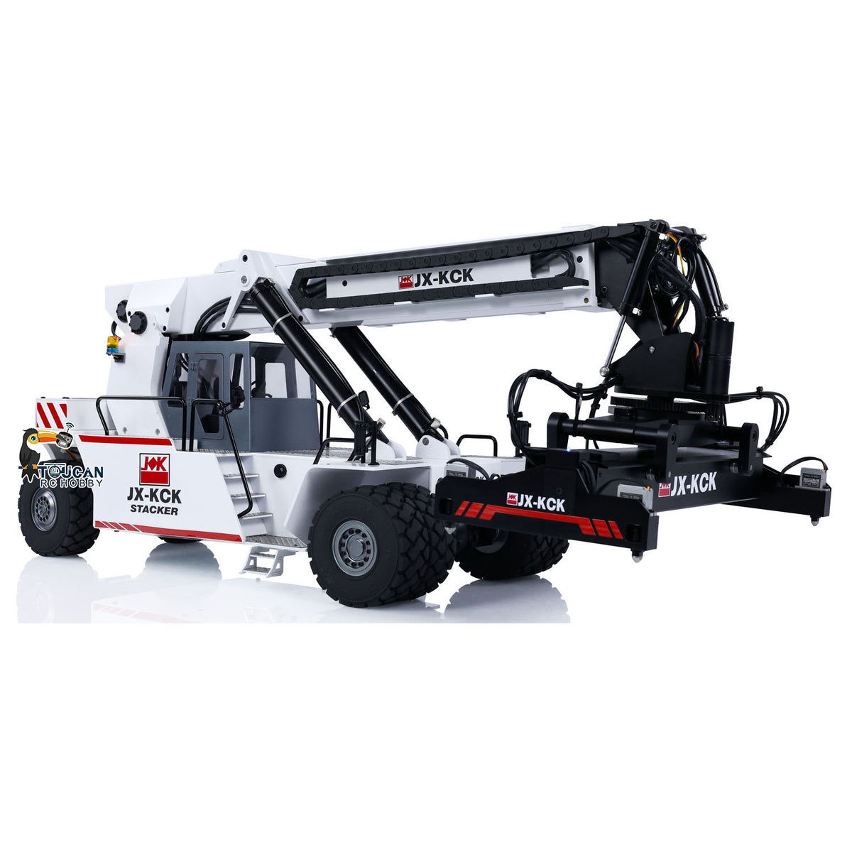 JX-KCK TFC45 1/14 RC Hydraulischer Reach Stacker Funkgesteuerter Containerstapler Lackiertes, montiertes Modell PNP-Version
