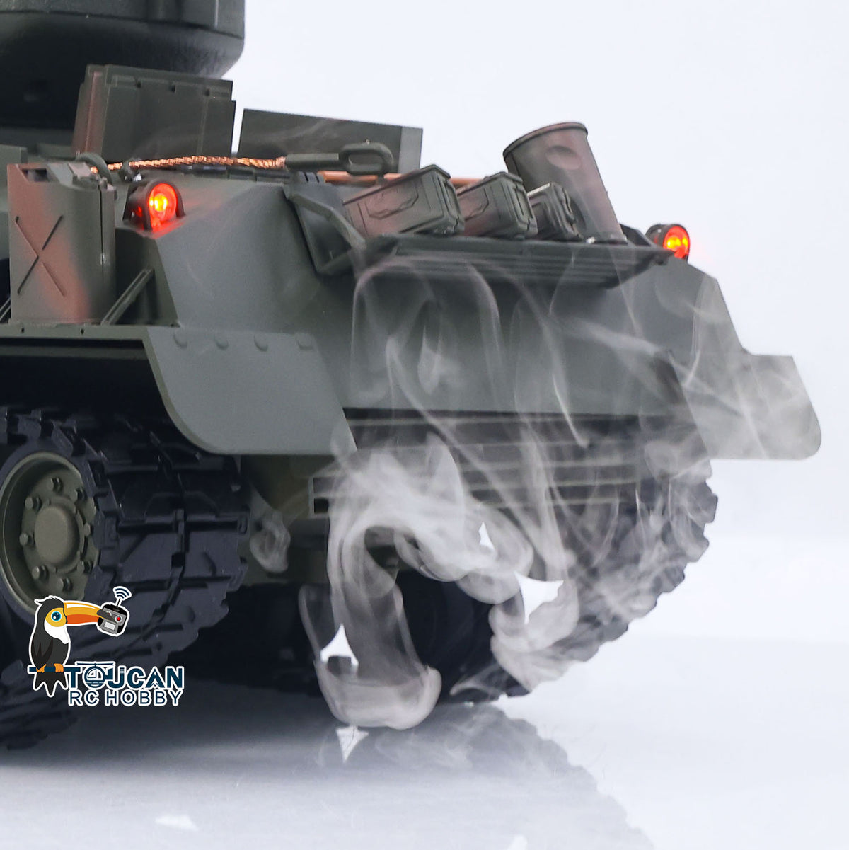 1/16 Remote Control Tank Sherman M4A3 E8 Fury Barrel IR BB Barrel Elevation Smoke Unit Metal Chassis Road Wheels 360 Rotation