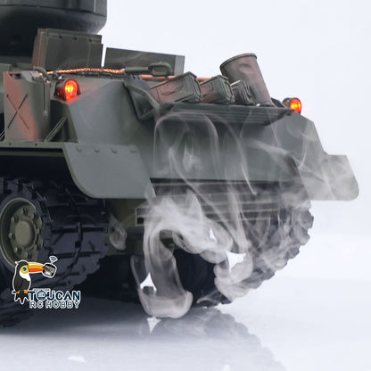 1/16 Remote Control Tank Sherman M4A3 E8 Fury Barrel IR BB Barrel Elevation Smoke Unit Metal Chassis Road Wheels 360 Rotation