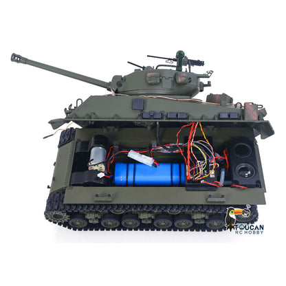 1/16 Remote Control Tank Sherman M4A3 E8 Fury Barrel IR BB Barrel Elevation Smoke Unit Metal Chassis Road Wheels 360 Rotation