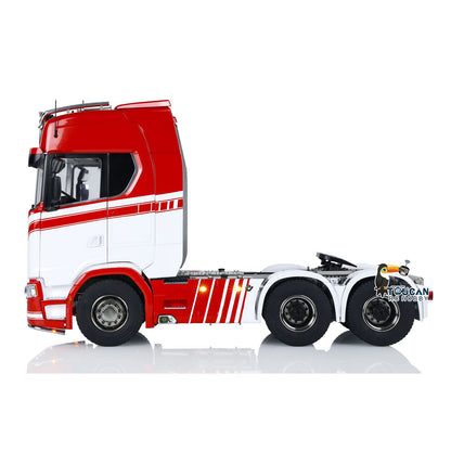 1/14 Finish RC Sattelzugmaschine 770S 6x6 Metallchassis Licht Sound Rauch 3-Gang Lackiertes Fahrzeug