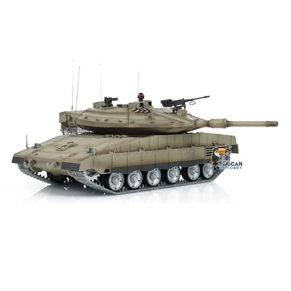 Henglong 1/16 TK7.0 IDF Merkava MK IV 3958 RTR RC Tank with Dual Battery Barrel Recoil 360 Degrees Turret Smoke BB Unit IR Metal Sprockets Idlers Road Wheels Tracks Gearbox