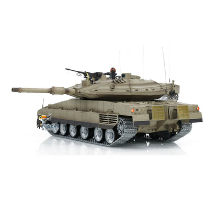 Henglong 1/16 TK7.0 IDF Merkava MK IV 3958 RTR RC Tank with Dual Battery Barrel Recoil 360 Degrees Turret Smoke BB Unit IR Metal Sprockets Idlers Road Wheels Tracks Gearbox