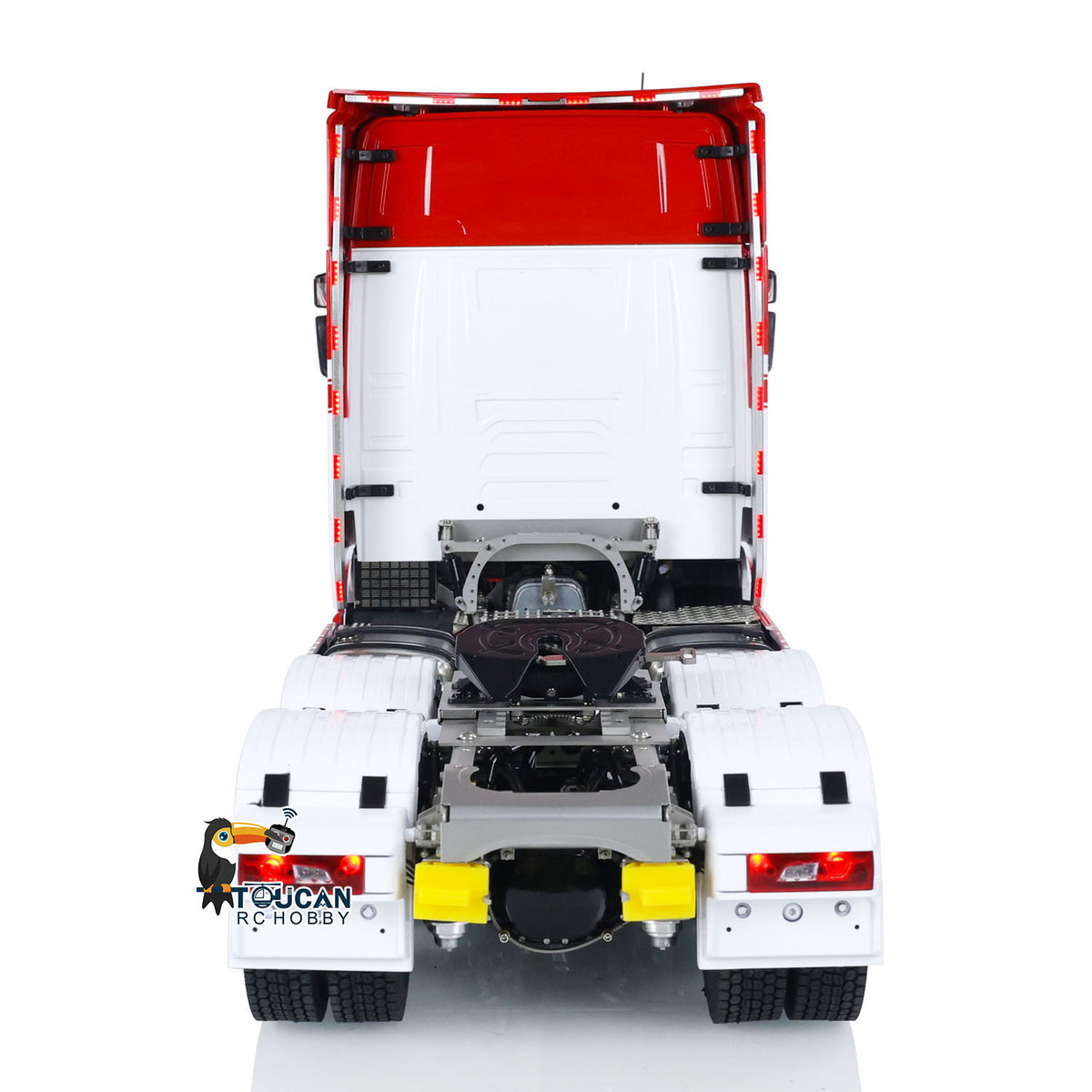 1/14 Finish RC Sattelzugmaschine 770S 6x6 Metallchassis Licht Sound Rauch 3-Gang Lackiertes Fahrzeug