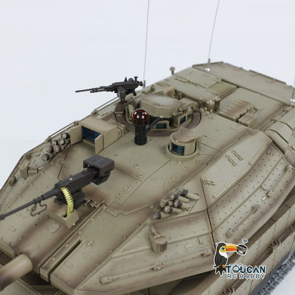 Henglong 1/16 TK7.0 IDF Merkava MK IV 3958 RTR RC Tank with Dual Battery Barrel Recoil 360 Degrees Turret Smoke BB Unit IR Metal Sprockets Idlers Road Wheels Tracks Gearbox