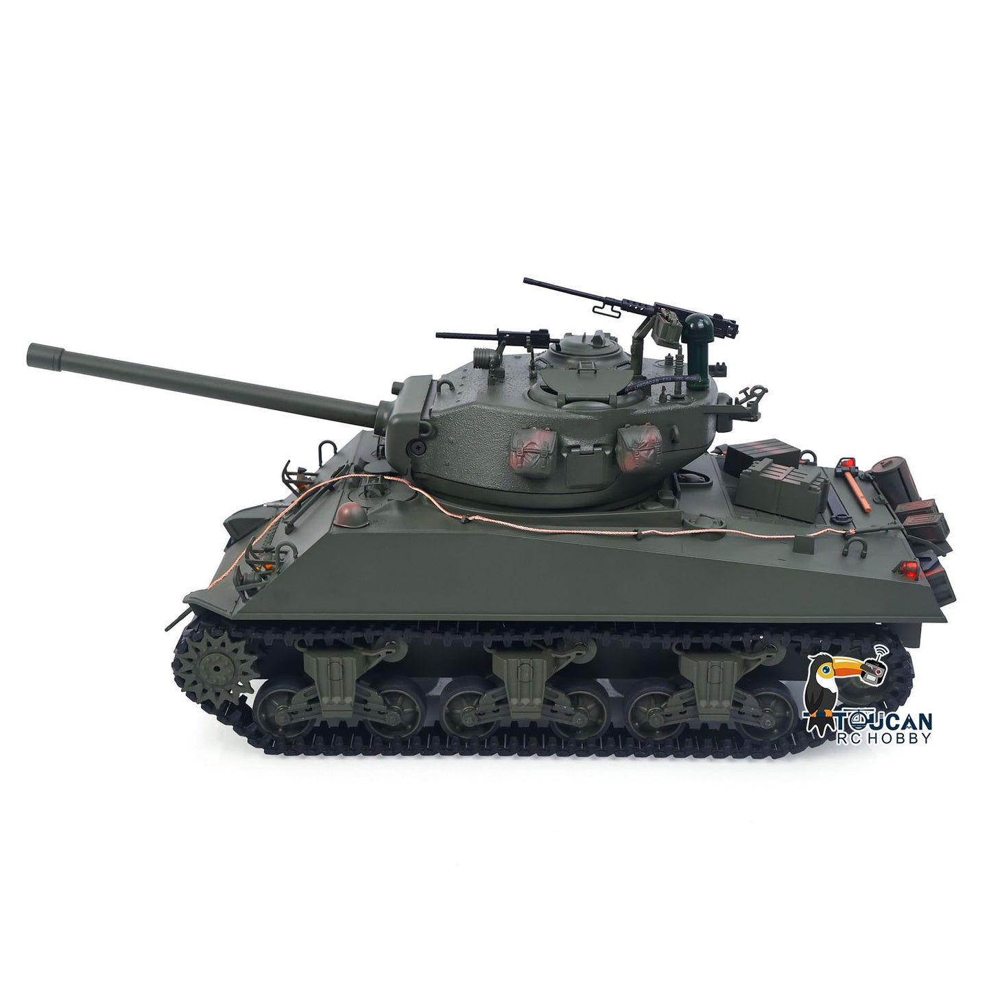 Large Hatch 1/16 Remote Control Tank Sherman M4A3 Infrared System Barrel Elevation Smoke Unit Metal Chassis Gearbox 360?? Turret