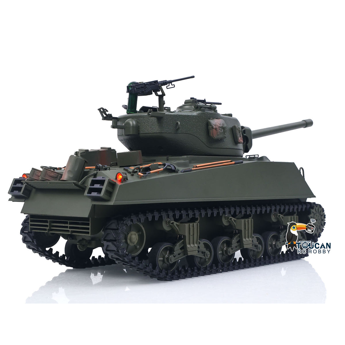 Large Hatch 1/16 Remote Control Tank Sherman M4A3 Infrared System Barrel Elevation Smoke Unit Metal Chassis Gearbox 360?? Turret
