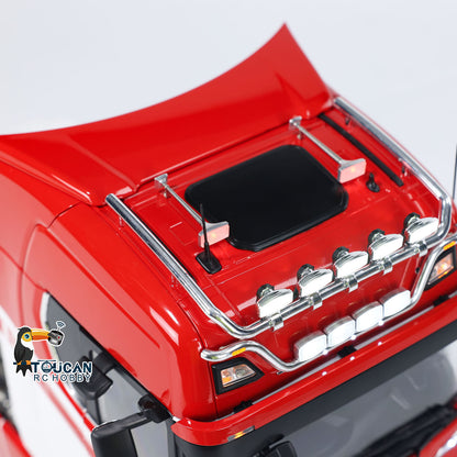 1/14 Finish RC Sattelzugmaschine 770S 6x6 Metallchassis Licht Sound Rauch 3-Gang Lackiertes Fahrzeug