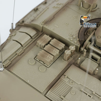Henglong 1/16 TK7.0 IDF Merkava MK IV 3958 RTR RC Tank with Dual Battery Barrel Recoil 360 Degrees Turret Smoke BB Unit IR Metal Sprockets Idlers Road Wheels Tracks Gearbox