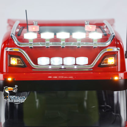 1/14 Finish RC Sattelzugmaschine 770S 6x6 Metallchassis Licht Sound Rauch 3-Gang Lackiertes Fahrzeug
