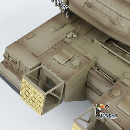 Henglong 1/16 TK7.0 IDF Merkava MK IV 3958 RTR RC Tank with Dual Battery Barrel Recoil 360 Degrees Turret Smoke BB Unit IR Metal Sprockets Idlers Road Wheels Tracks Gearbox