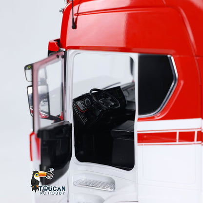 1/14 Finish RC Sattelzugmaschine 770S 6x6 Metallchassis Licht Sound Rauch 3-Gang Lackiertes Fahrzeug
