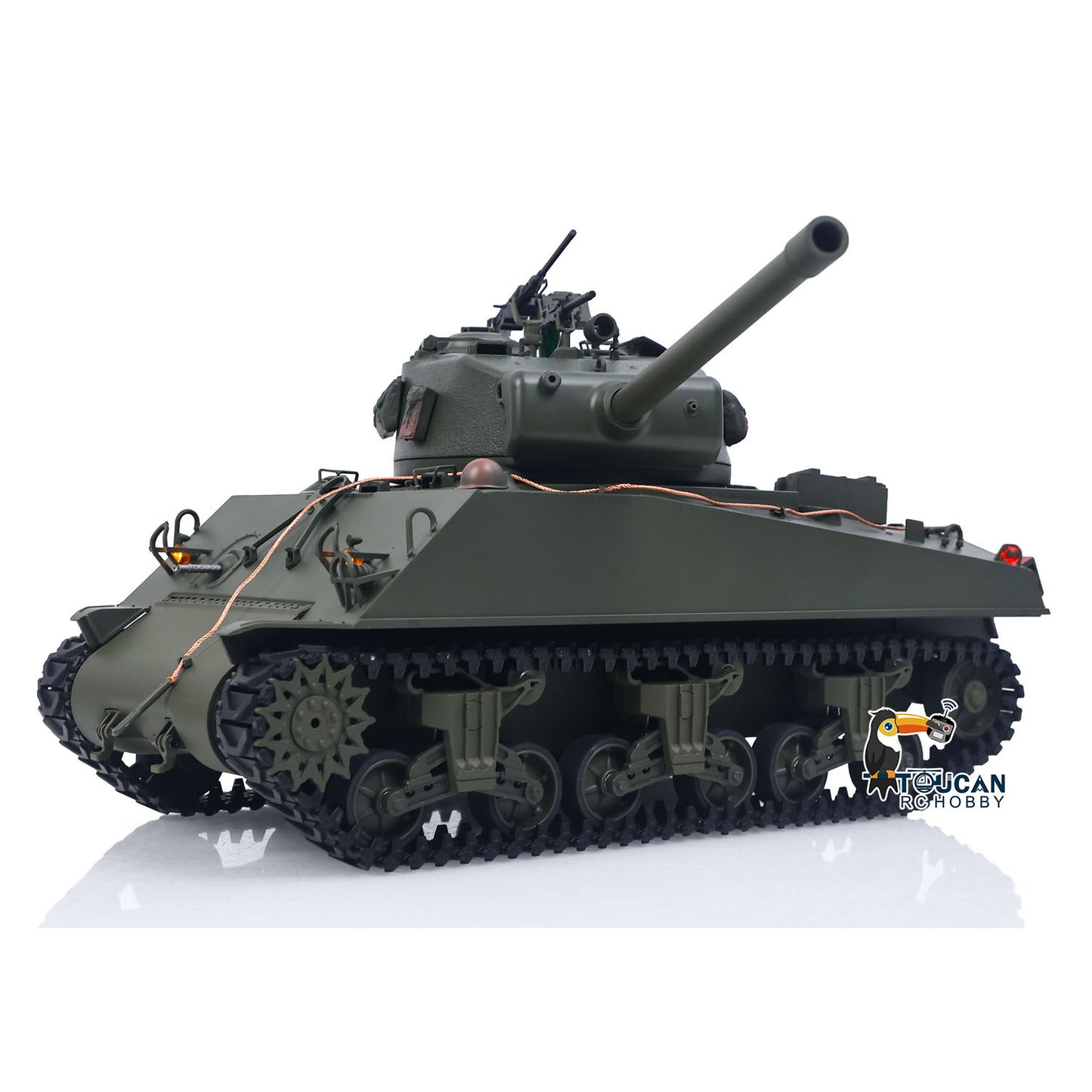 Large Hatch 1/16 Remote Control Tank Sherman M4A3 Infrared System Barrel Elevation Smoke Unit Metal Chassis Gearbox 360?? Turret