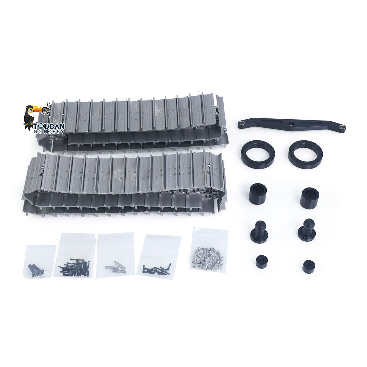 TOUCAN RC HOBBY JDM Metal Tracks Upgrade Parts for 1/14 RC Bulldozer Hydraulic Construction Vehicle Scale DIY Model Accessories