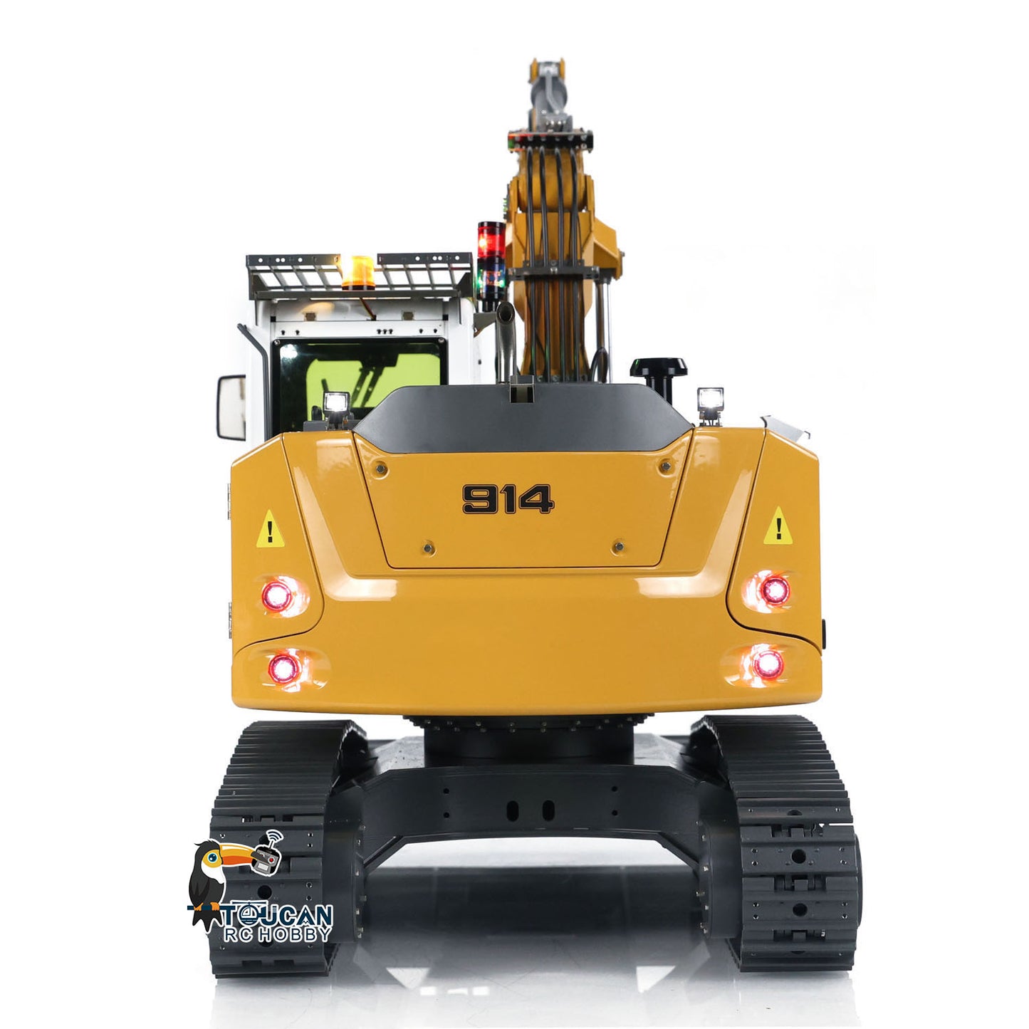 CUT 1/14 Scale 914 Metal RC Hydraulic Excavator 5-ways Valve Remote Control Digger ST8 Radio Controller Model for Hobbyists