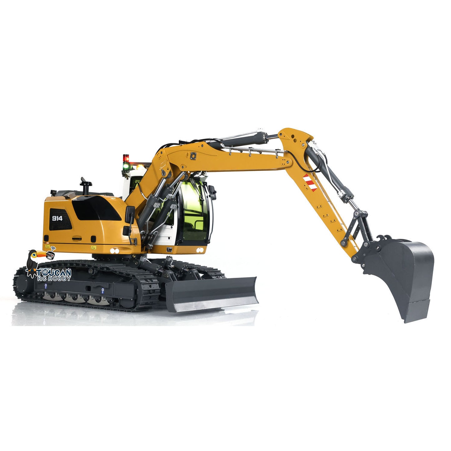 CUT 1/14 Scale 914 Metal RC Hydraulic Excavator 5-ways Valve Remote Control Digger ST8 Radio Controller Model for Hobbyists