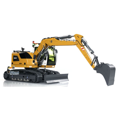 CUT 1/14 Scale 914 Metal RC Hydraulic Excavator 5-ways Valve Remote Control Digger ST8 Radio Controller Model for Hobbyists