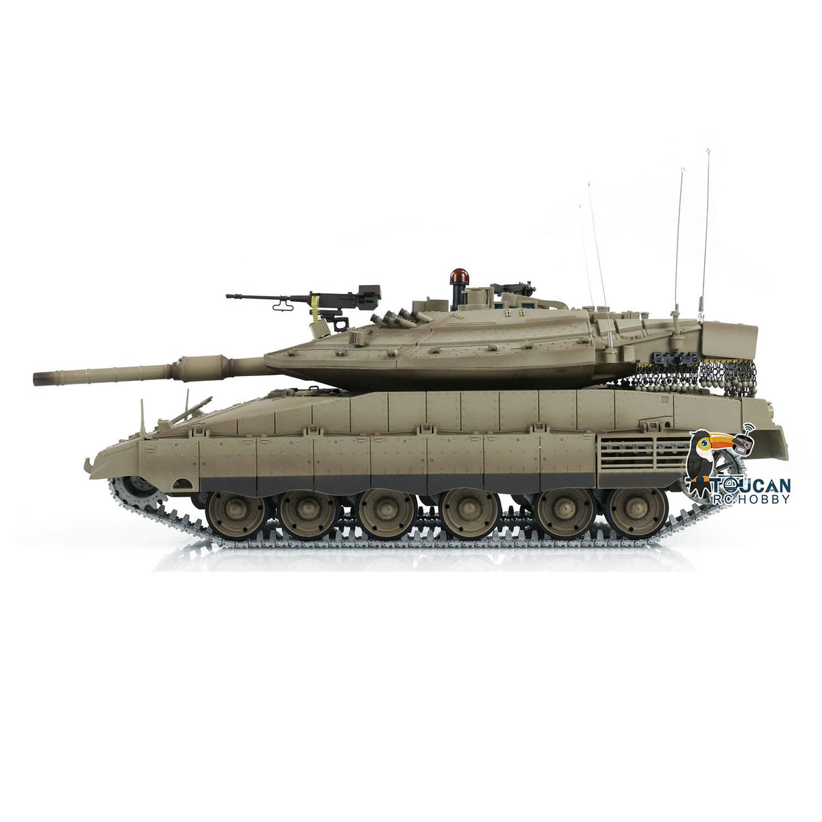 Henglong 1/16 TK7.0 IDF Merkava MK IV 3958 RTR RC Tank with Barrel Recoil BB Smoke Metal Tracks Idlers Sprockets Wheels Gearbox
