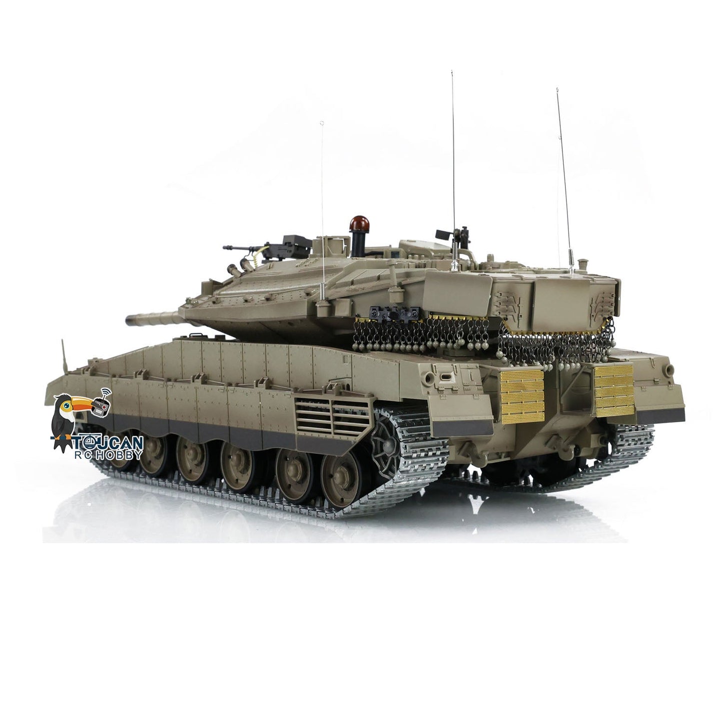 Henglong 1/16 TK7.0 IDF Merkava MK IV 3958 RTR RC Tank with Barrel Recoil BB Smoke Metal Tracks Idlers Sprockets Wheels Gearbox