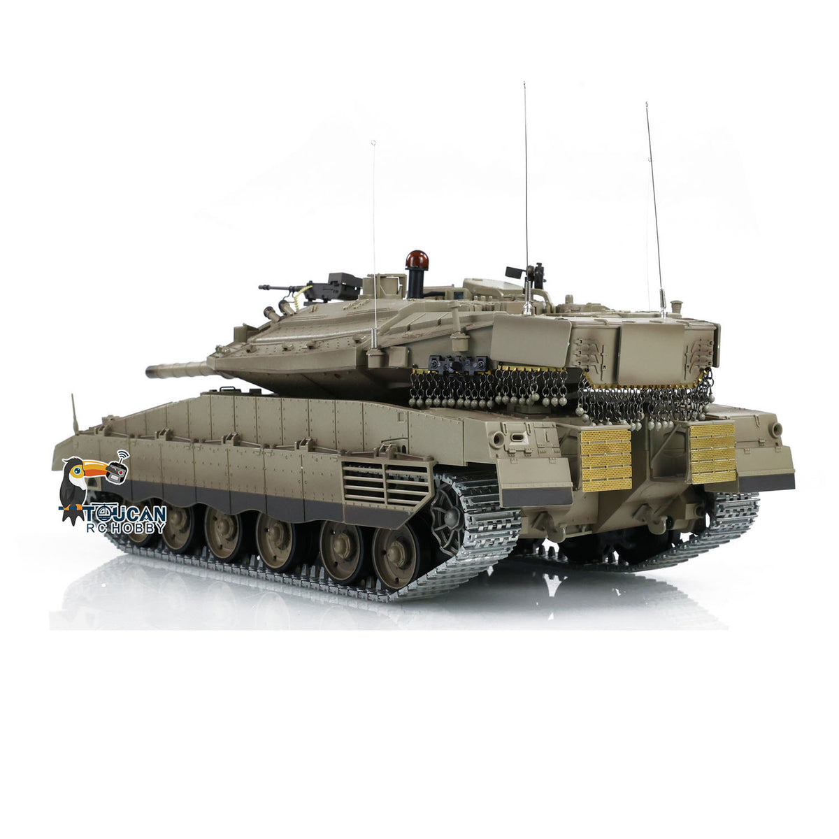 TOUCAN RC HOBBY Henglong 1/16 TK7.0 IDF Merkava MK IV 3958 RTR RC Tank with Barrel Recoil BB Smoke Metal Tracks Idlers Sprockets Wheels Gearbox