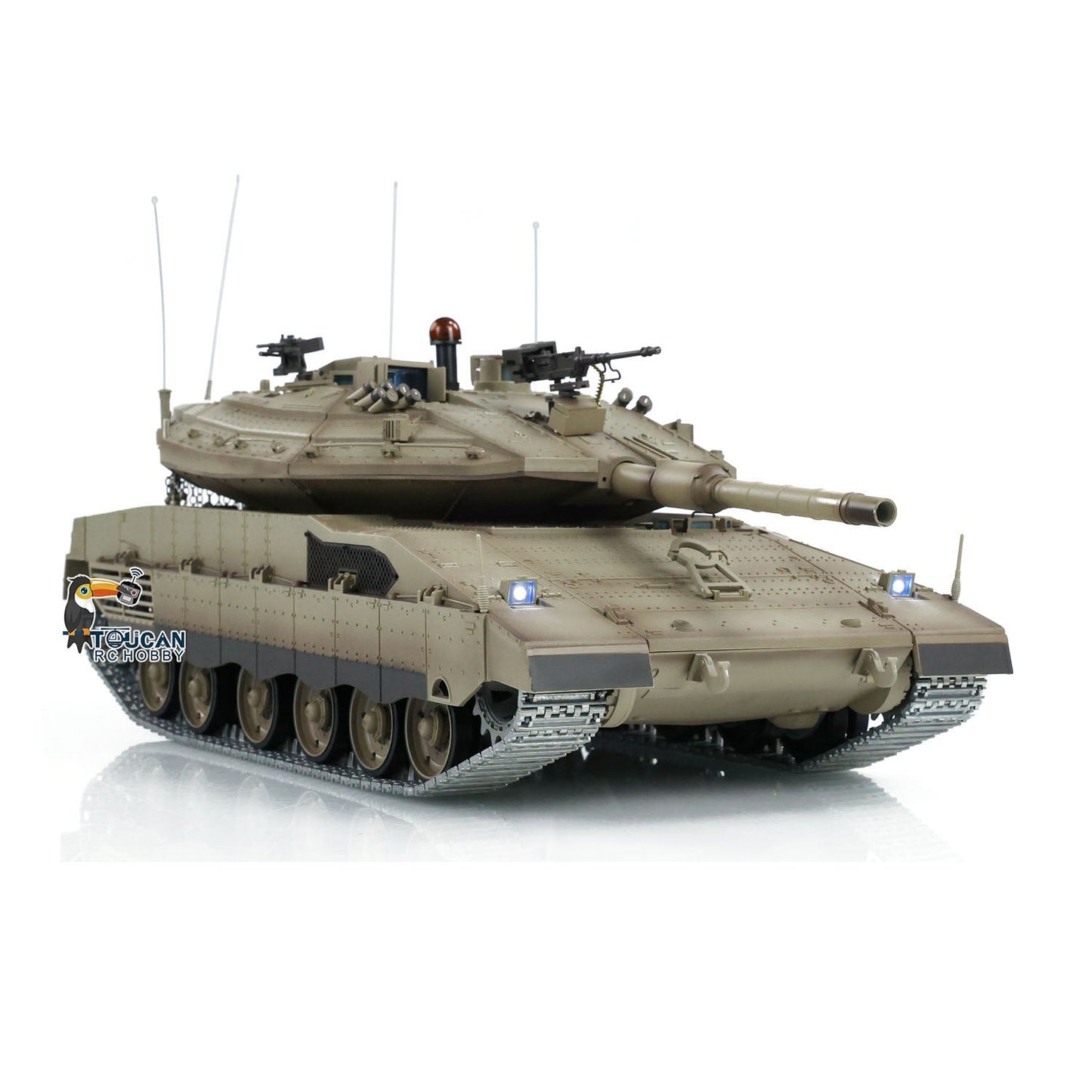 Henglong 1/16 TK7.0 IDF Merkava MK IV 3958 RTR RC Tank with Barrel Recoil BB Smoke Metal Tracks Idlers Sprockets Wheels Gearbox