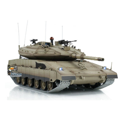 Henglong 1/16 TK7.0 IDF Merkava MK IV 3958 RTR RC Tank with Barrel Recoil BB Smoke Metal Tracks Idlers Sprockets Wheels Gearbox