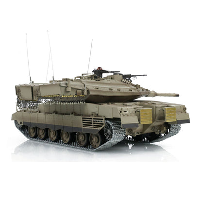 Henglong 1/16 TK7.0 Merkava MK IV 3958 RTR RC Tank with Dual Battery Barrel Recoil Smoke BB Metal Idlers Sprockets Wheels Gearbox Tracks