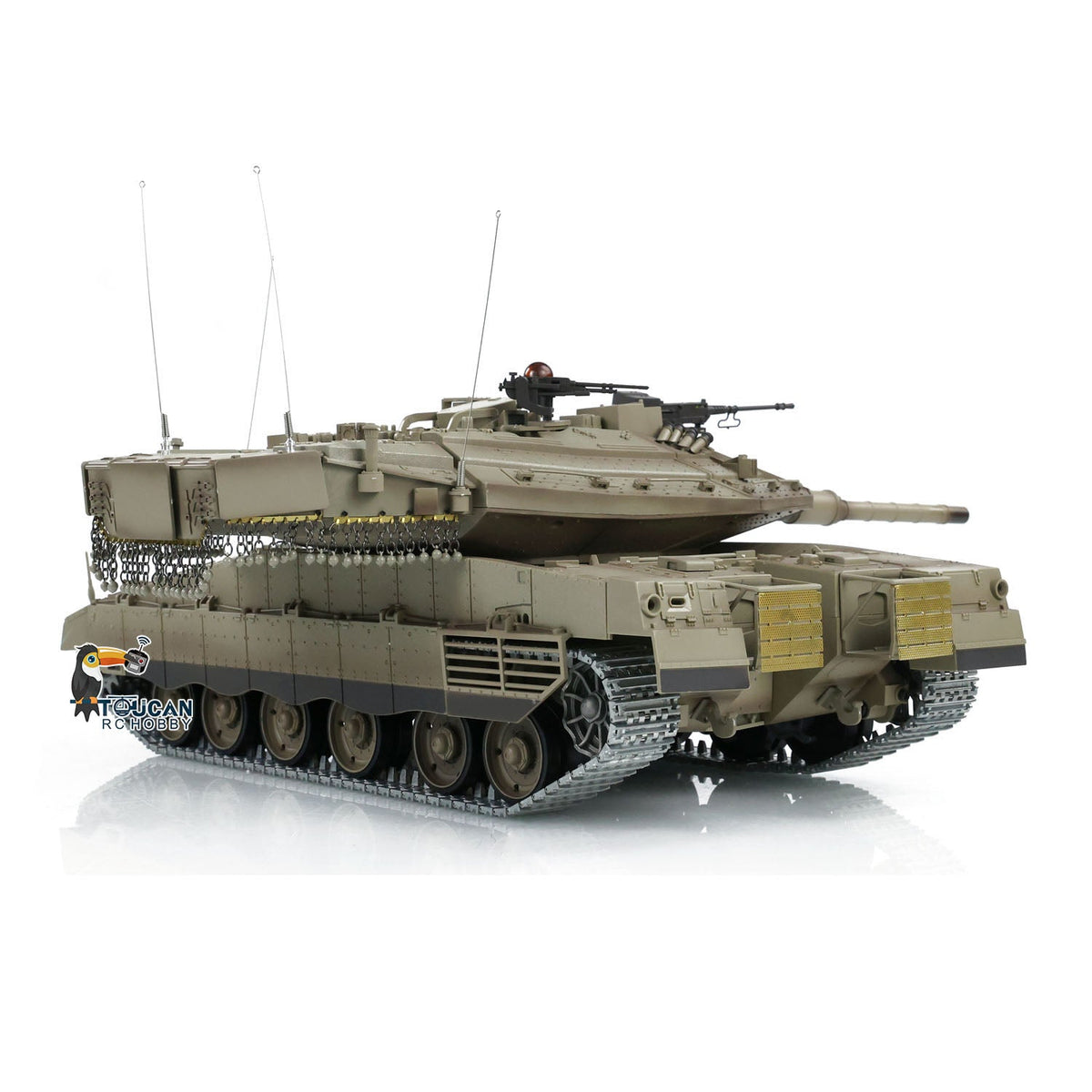 Henglong 1/16 TK7.0 IDF Merkava MK IV 3958 RTR RC Tank with Barrel Recoil BB Smoke Metal Tracks Idlers Sprockets Wheels Gearbox