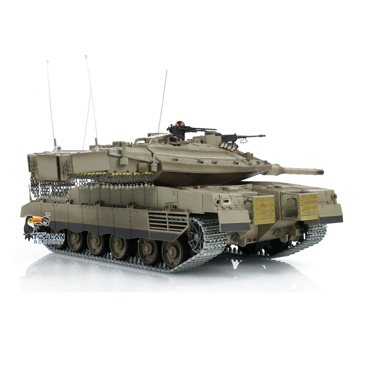 TOUCAN RC HOBBY Henglong 1/16 TK7.0 IDF Merkava MK IV 3958 RTR RC Tank with Barrel Recoil BB Smoke Metal Tracks Idlers Sprockets Wheels Gearbox
