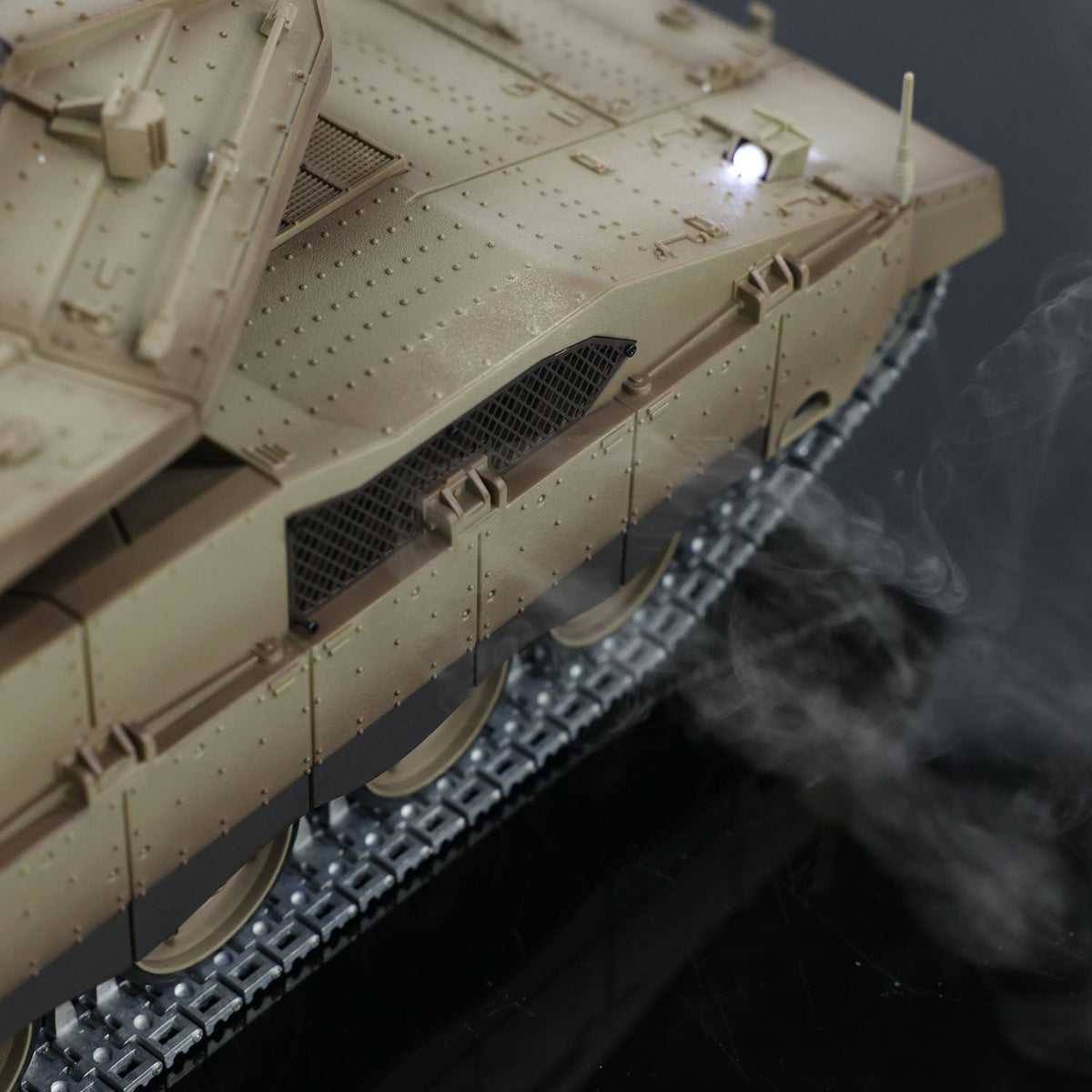 Henglong 1/16 TK7.0 Merkava MK IV 3958 RTR RC Tank with Dual Battery Barrel Recoil Smoke BB Metal Idlers Sprockets Wheels Gearbox Tracks