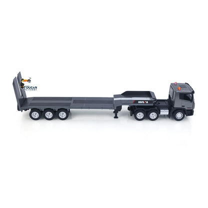 Huina 1318 1:18 RC-Sattelzugmaschine, 9-Kanal-Fernsteuerungsautos mit Pritschenanhänger, zusammengebaut und lackiert, Hobby-Modell, Geschenk