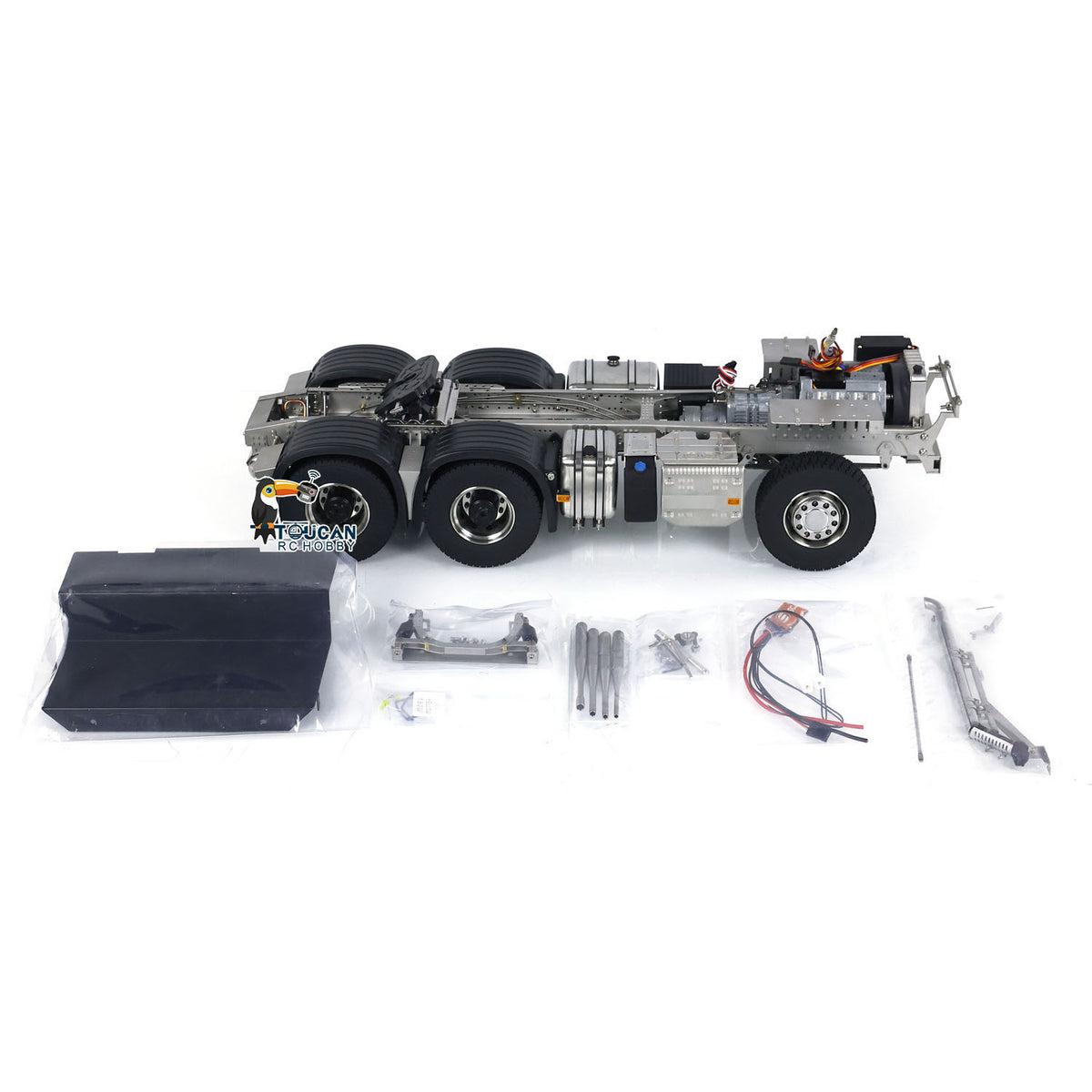 1/14 6x6 Metallchassis 3-Gang für RC Traktor FH16 Ferngesteuerter LKW Autoteile Getriebe ESC Hinterachshebesystem